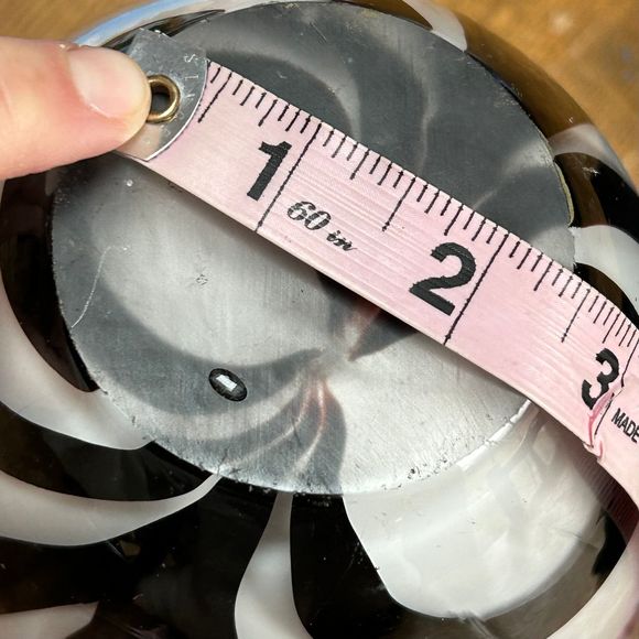 Murano Style Heavy Blown Glass Vase 9” White with Black Swirls Red Mouth - Picture 9 of 10